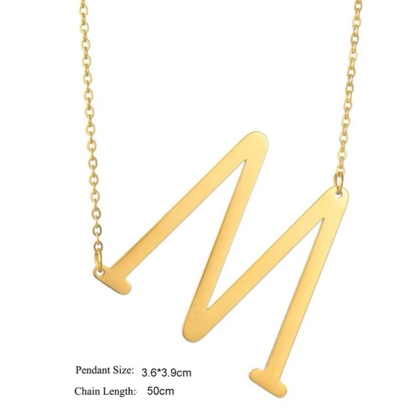 Stainless Steel Gold Lettered Necklace - Picture 4 of 4